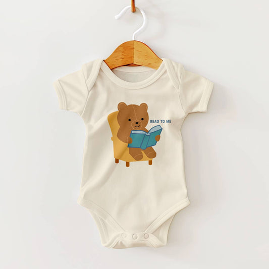 Read Me a Book Teddy Bear Baby Bookish Bodysuit