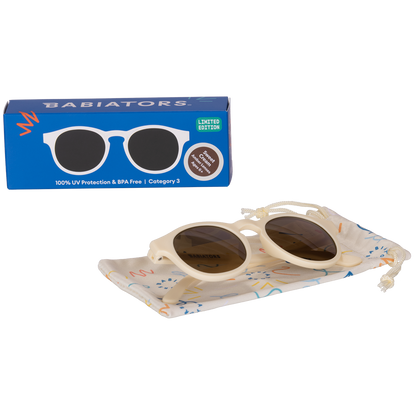 Sweet Cream Keyhole Sunglasses with Amber Lens: Ages 3-5