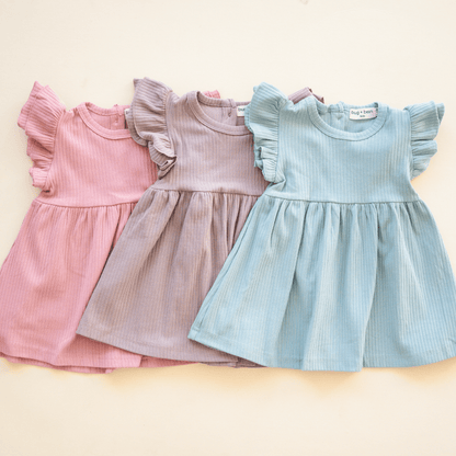 Organic Cotton Ruffle Dress | Mushroom