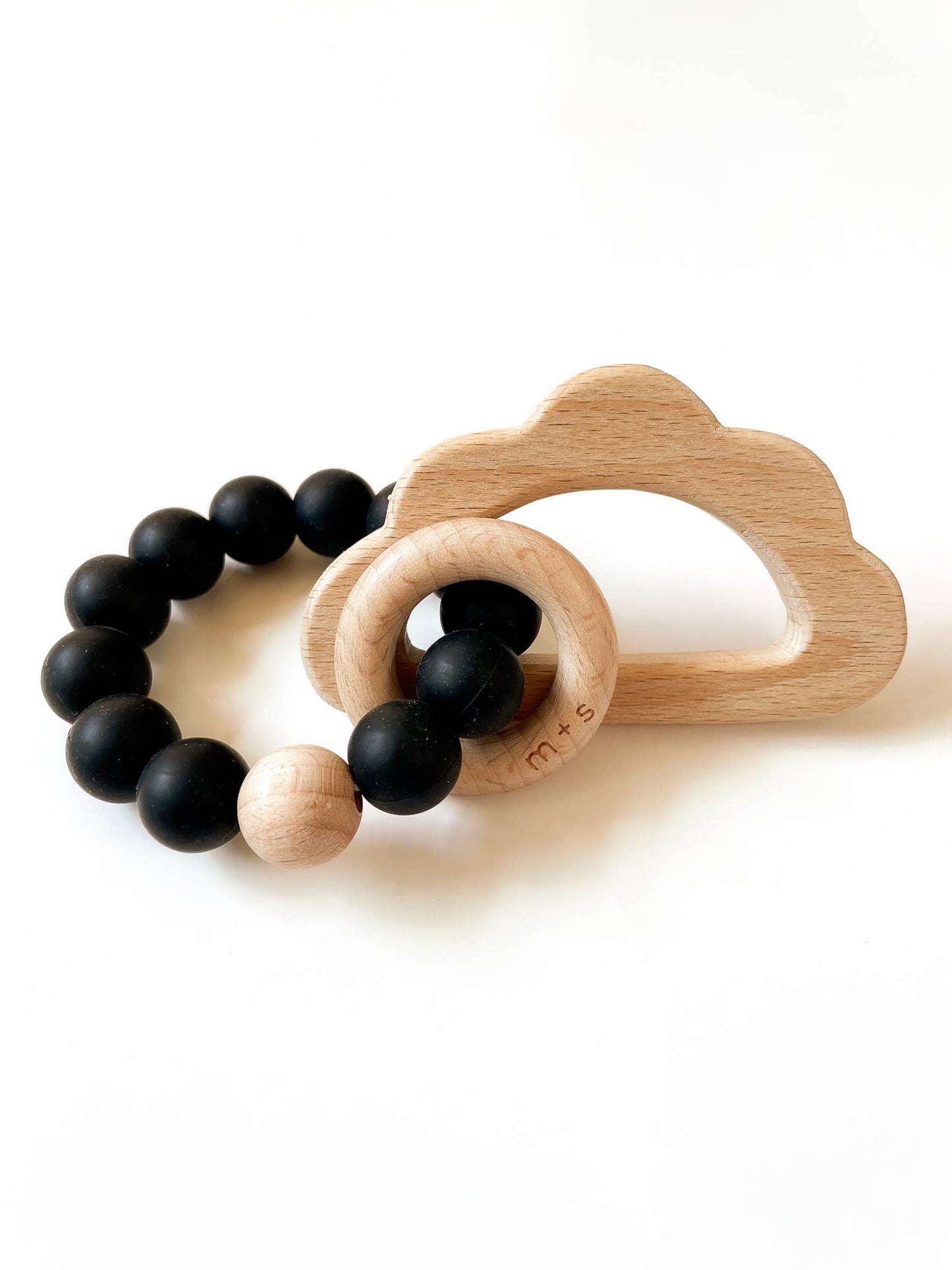 Cloud Teether-Silicone and Beech Wood: Brown