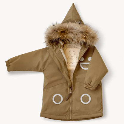 Warm Waterproof & Snowproof Kids' Winter Coat (Kaki)