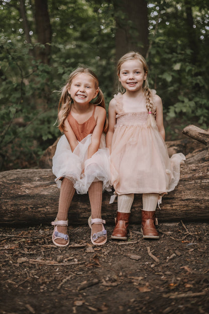 Annie & Charles® organic linen tulle dress: Greenery