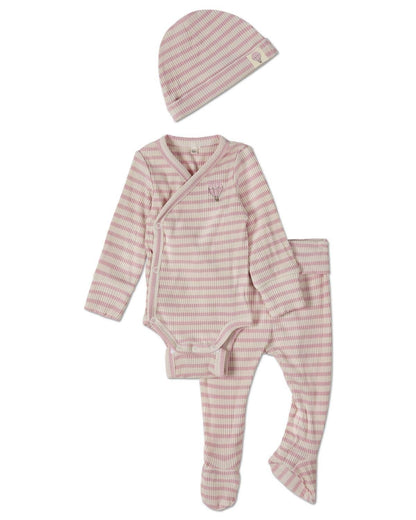 Striped Hot Air Balloon 3 Pc Set: Blue / 3 Months