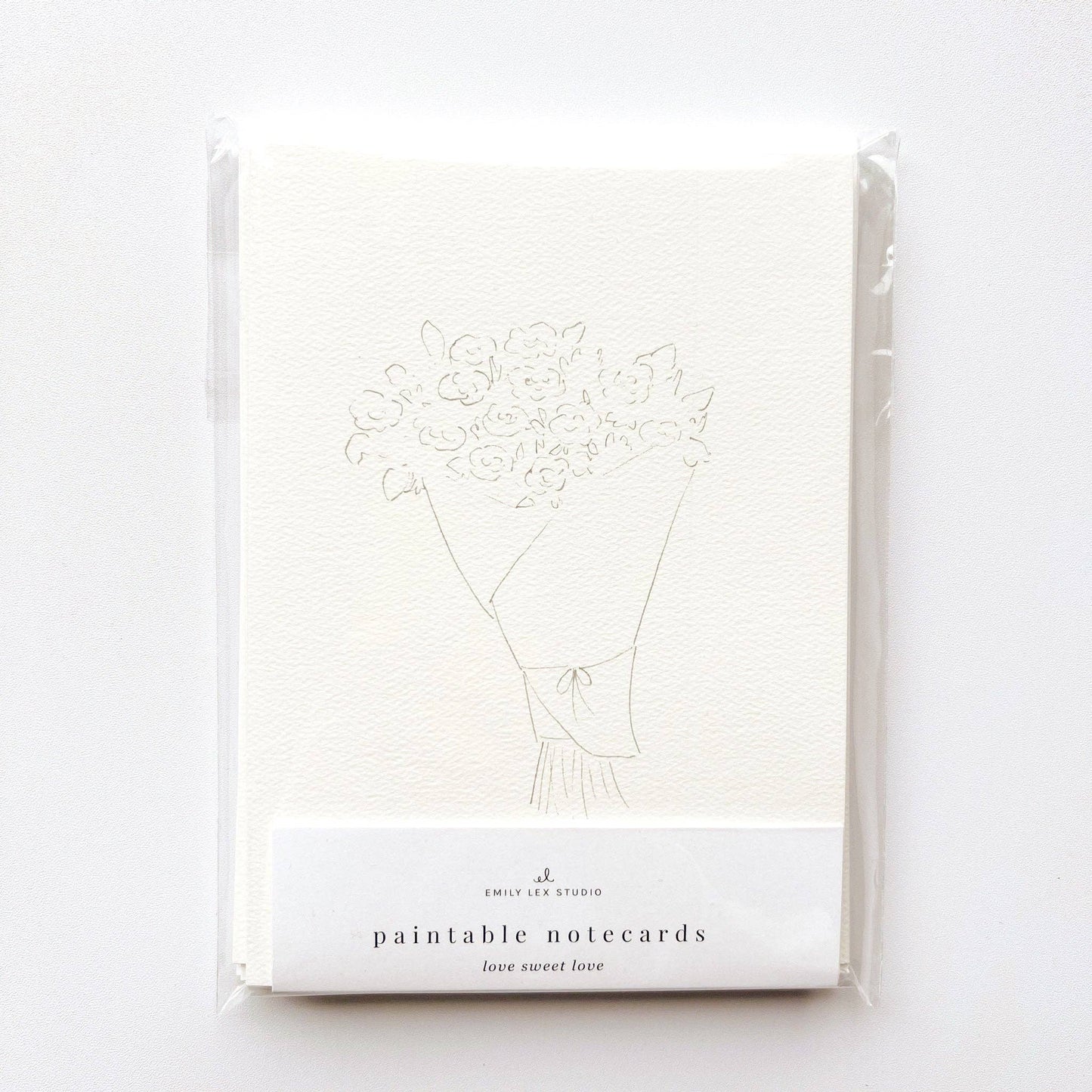 Love sweet love paintable watercolor notecard set