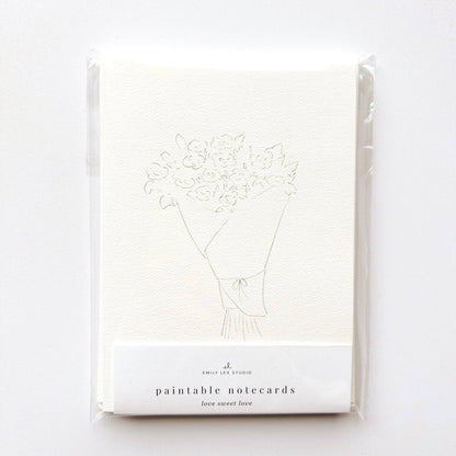 Love sweet love paintable watercolor notecard set