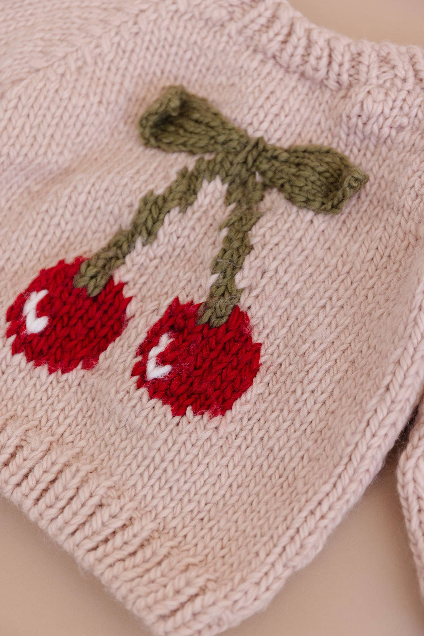 Cherry Pullover Sweater Baby Kid Fall Winter Fruit Gift: Blush / XS 6-12m