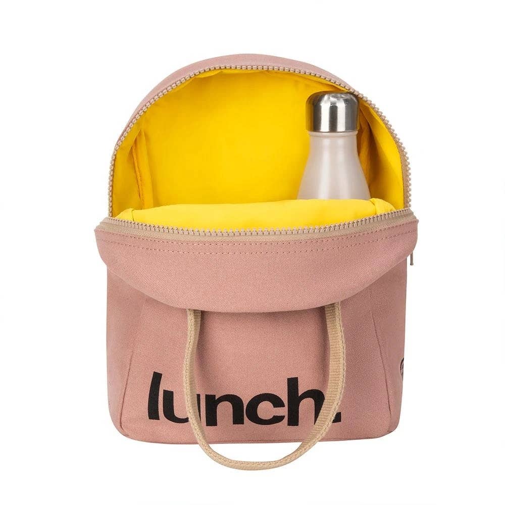 Zipper Lunch Bag - 'Lunch' Mauve/Pink