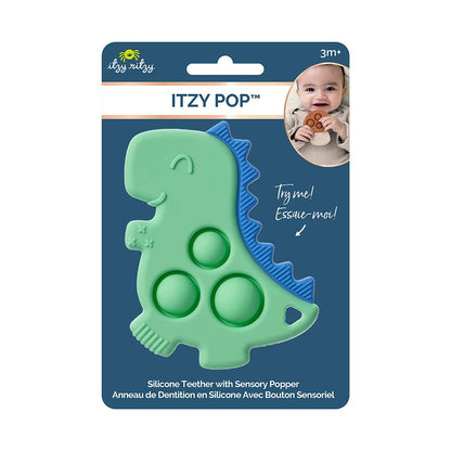 Itzy Pop™ Silicone Teether With Sensory Popper - Dino