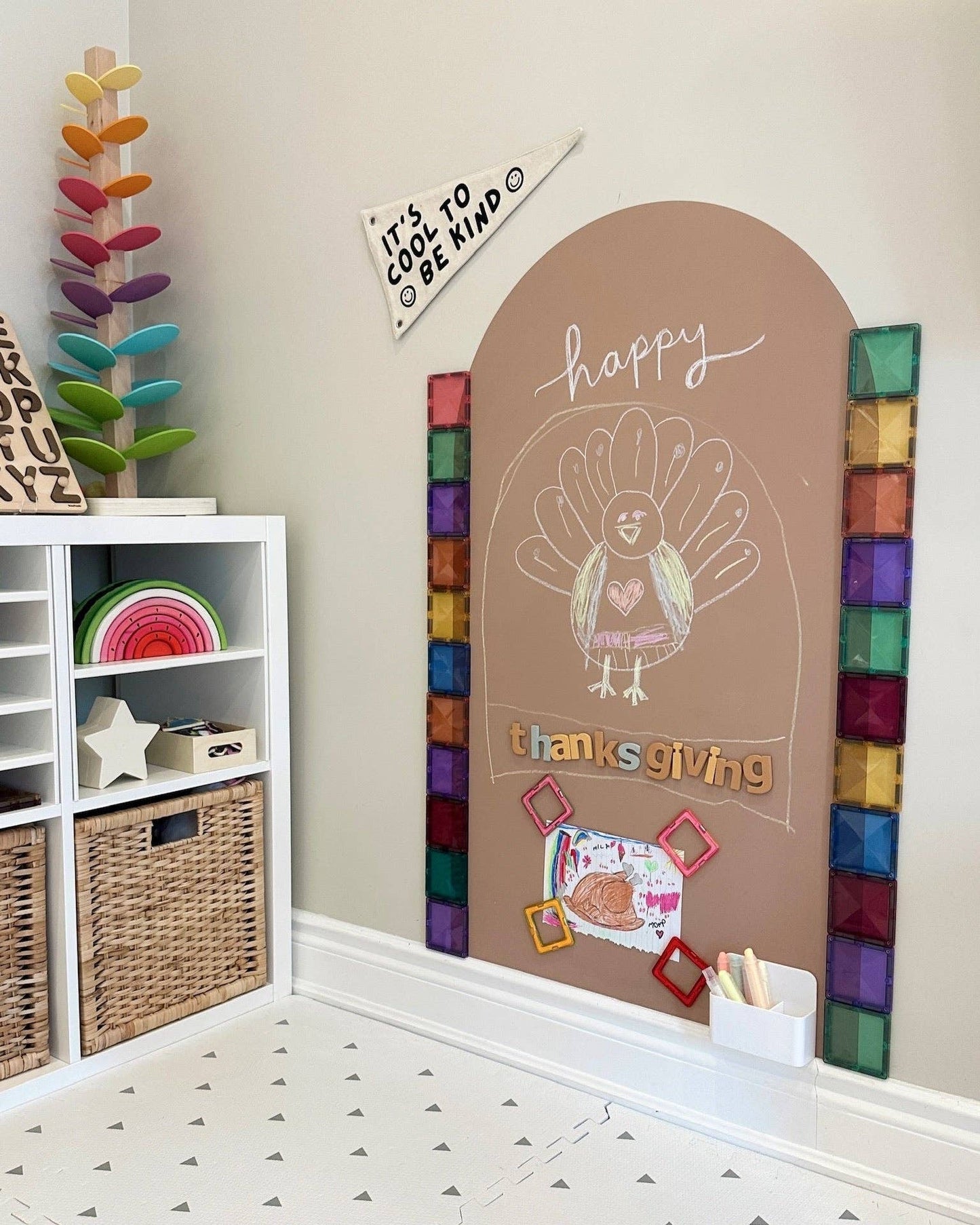 Magic Playwall - Arch Magnetic Wall Decal for Kids: Blush