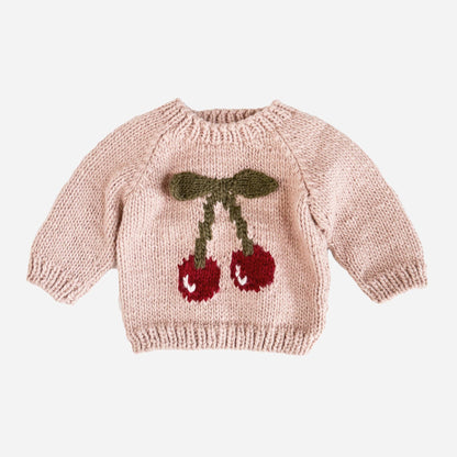 Cherry Pullover Sweater Baby Kid Fall Winter Fruit Gift: Blush / XS 6-12m