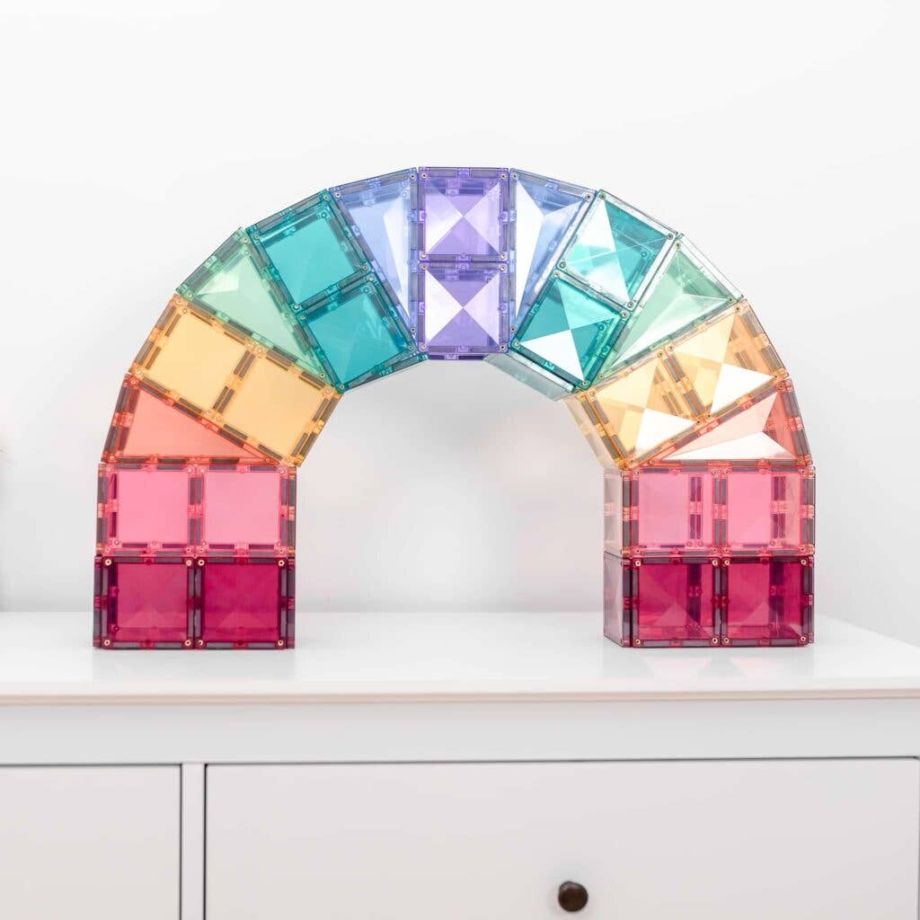 CONNETIX Magnetic Tiles Pastel Creative Pack, 120 Pieces