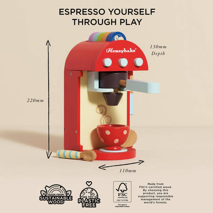 Wooden Toy Coffee Machine & Pods