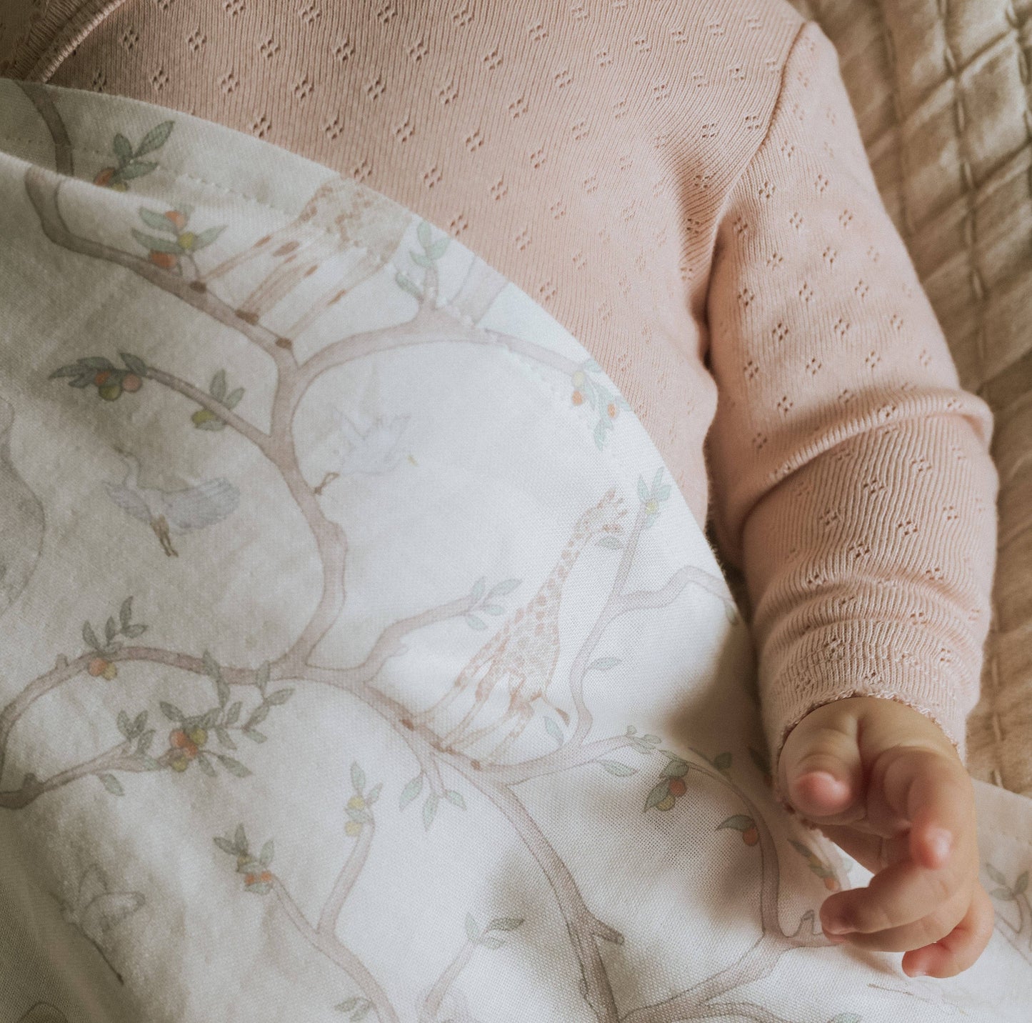 Animal Parade Swaddle - Ivory