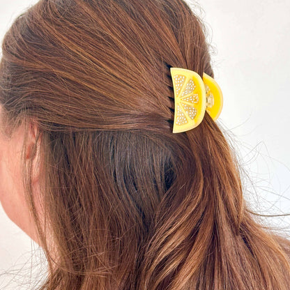 Lemon Slice Mini & Me Hair Claw Clip Set