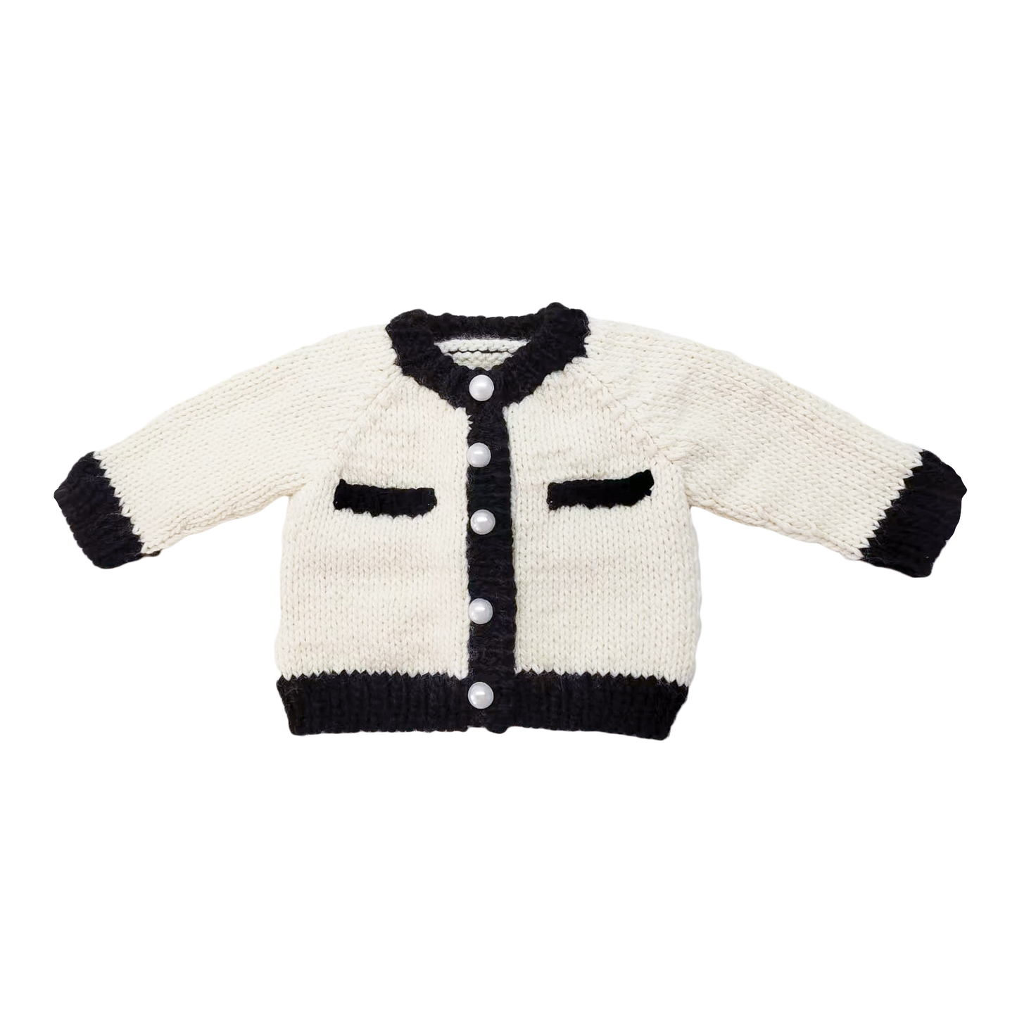Coco Cardigan, Cream Black Pearl Girl Baby Toddler Apparel: Cream / M 2-3y