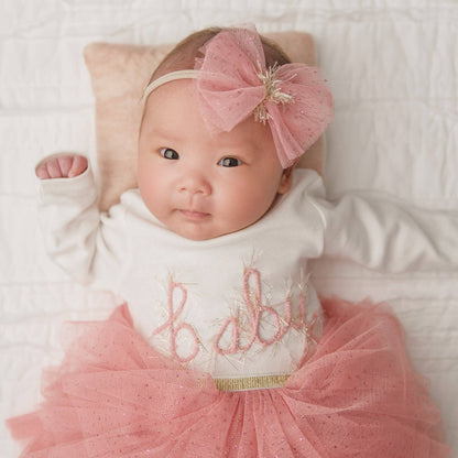 Blush/Blush Glinda Bow Nylon Headband: Champagne / One size