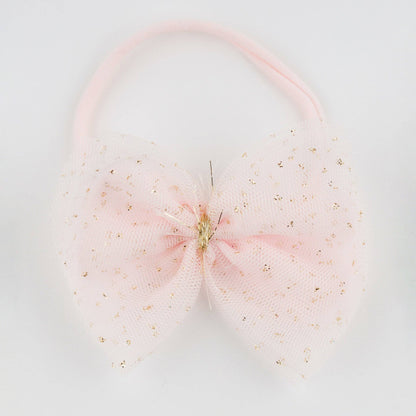 Light Pink/Gold Glinda Bow Nylon Headband