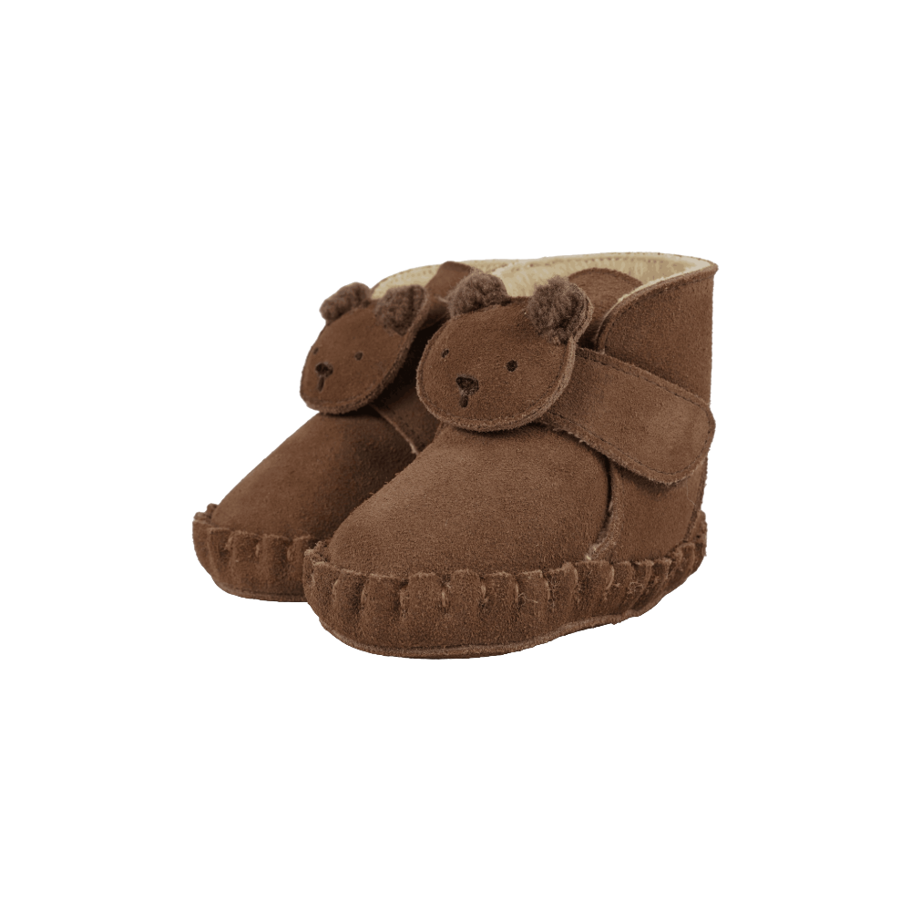 Pouty Booties | Fluffy Bear | Teddy Brown Suede - Teddy Brown Suede
