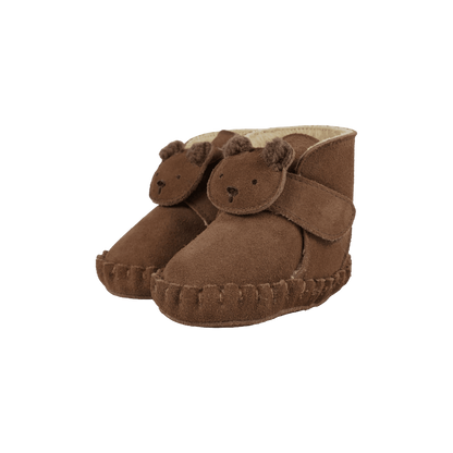Pouty Booties | Fluffy Bear | Teddy Brown Suede - Teddy Brown Suede