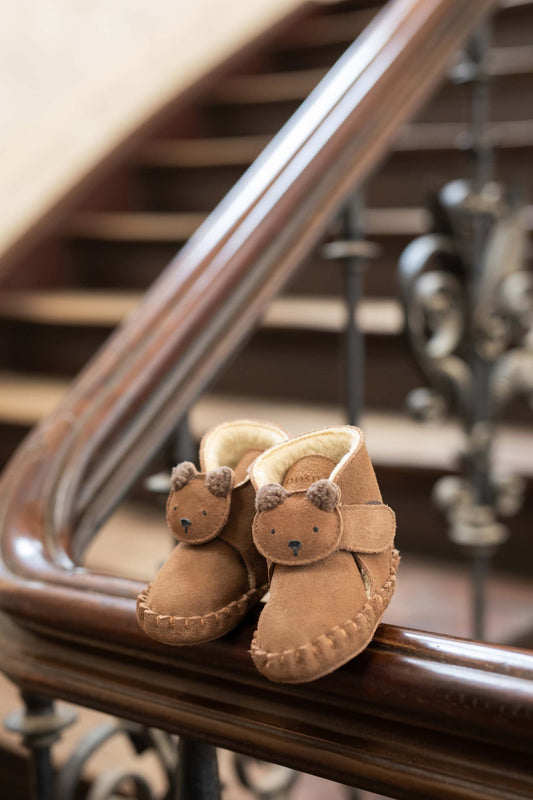 Pouty Booties | Fluffy Bear | Teddy Brown Suede - Teddy Brown Suede