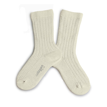 Collegien Victoire - Glitter Ribbed Crew Socks