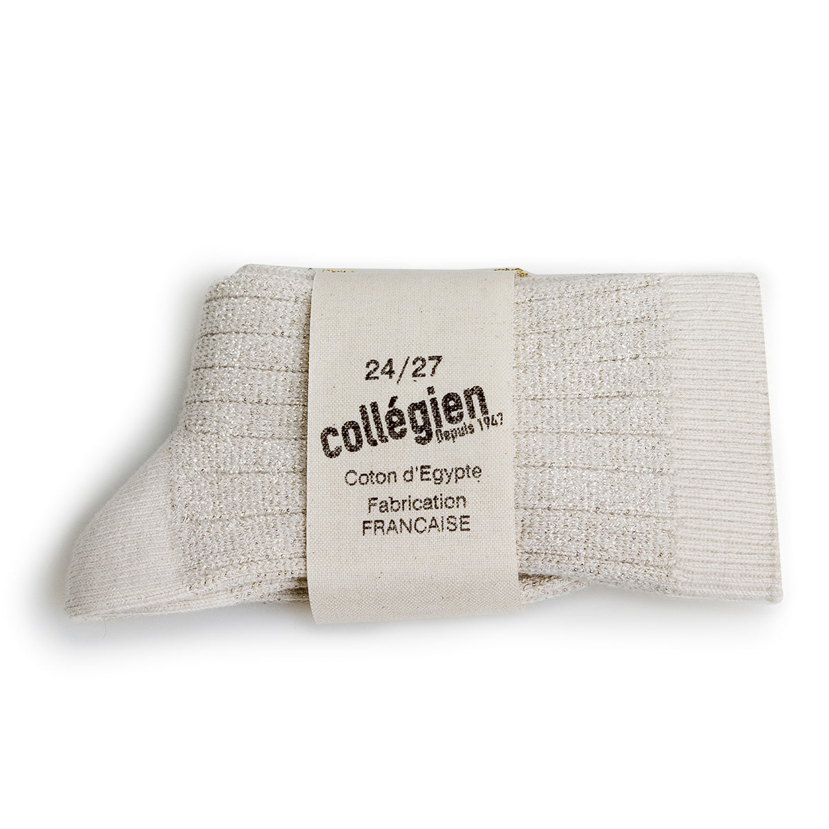 Collegien Victoire - Glitter Ribbed Crew Socks