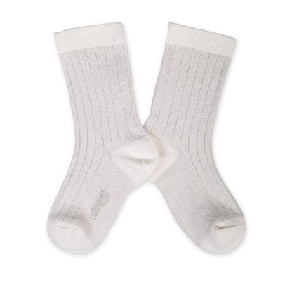 Collegien Victoire - Glitter Ribbed Crew Socks