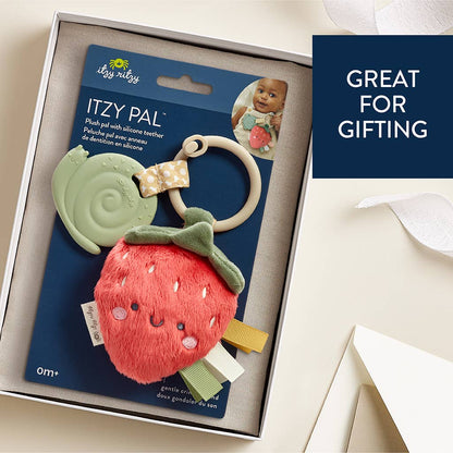 Itzy Pal™ Plush + Teether: Strawberry