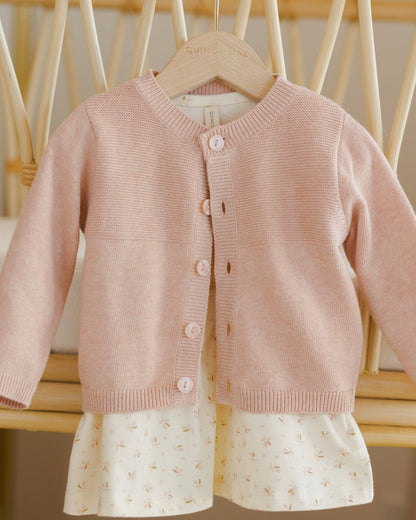 Knit Cardigan - Heathered Rose