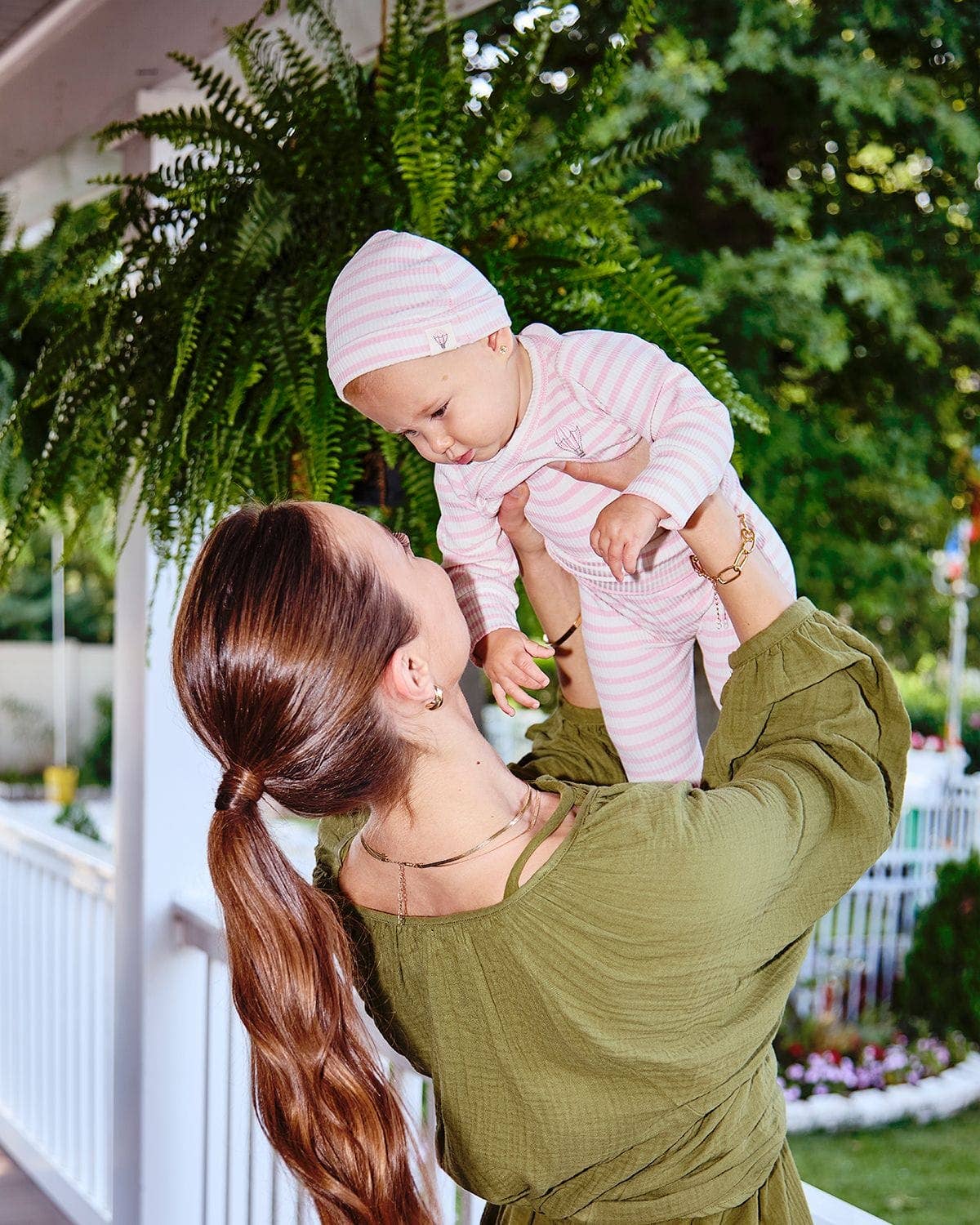 Striped Hot Air Balloon 3 Pc Set: Blue / 3 Months