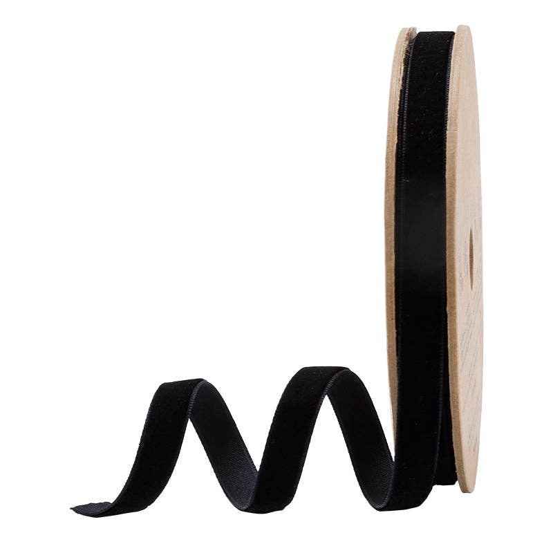 17 Colors | 3/8" Velvet Ribbon | 10 Yard Roll: Bay Leaf