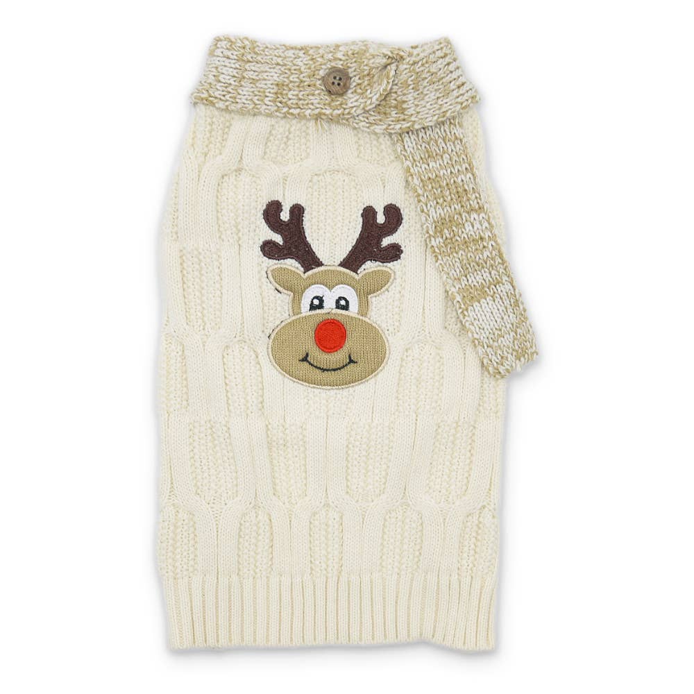 Reindeer Scarf Sweater: XS