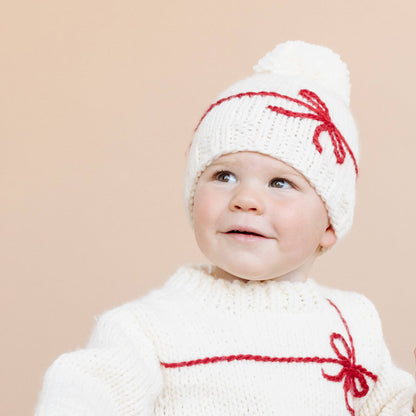 Present Sweater Kid Baby Holiday Christmas Bow Gift Matching: XS; 6-12M