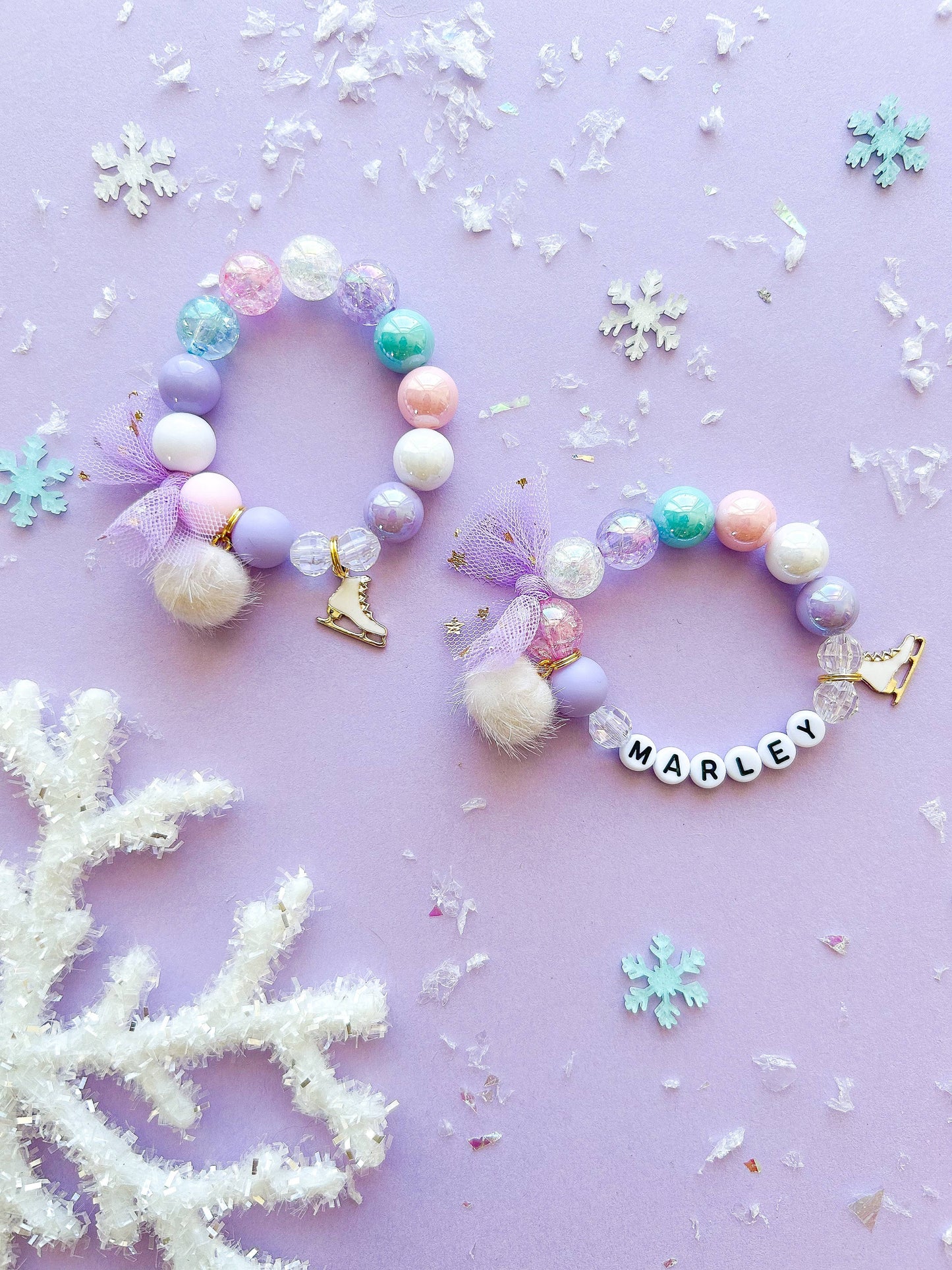 Ice Skate Figure Skater Holiday Winter Kids Charm Bracelet