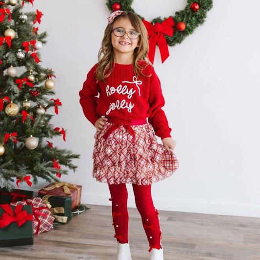 Ruby Red Bedazzled Tights - Holiday Accessories