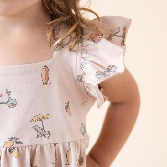 Organic Cotton Flutter Dress | Summer Vibes