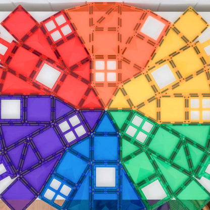 CONNETIX Magnetic Tiles Rainbow Creative Pack, 102 Pieces