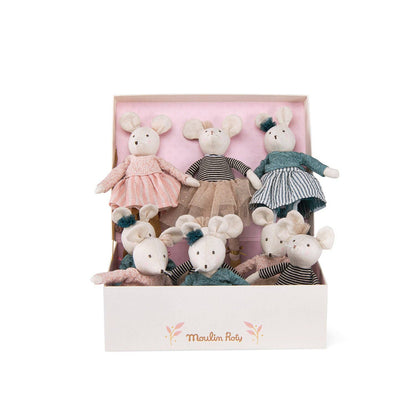 Display of 9 asstd Small Mice - The Little school of dance - Moulin Roty