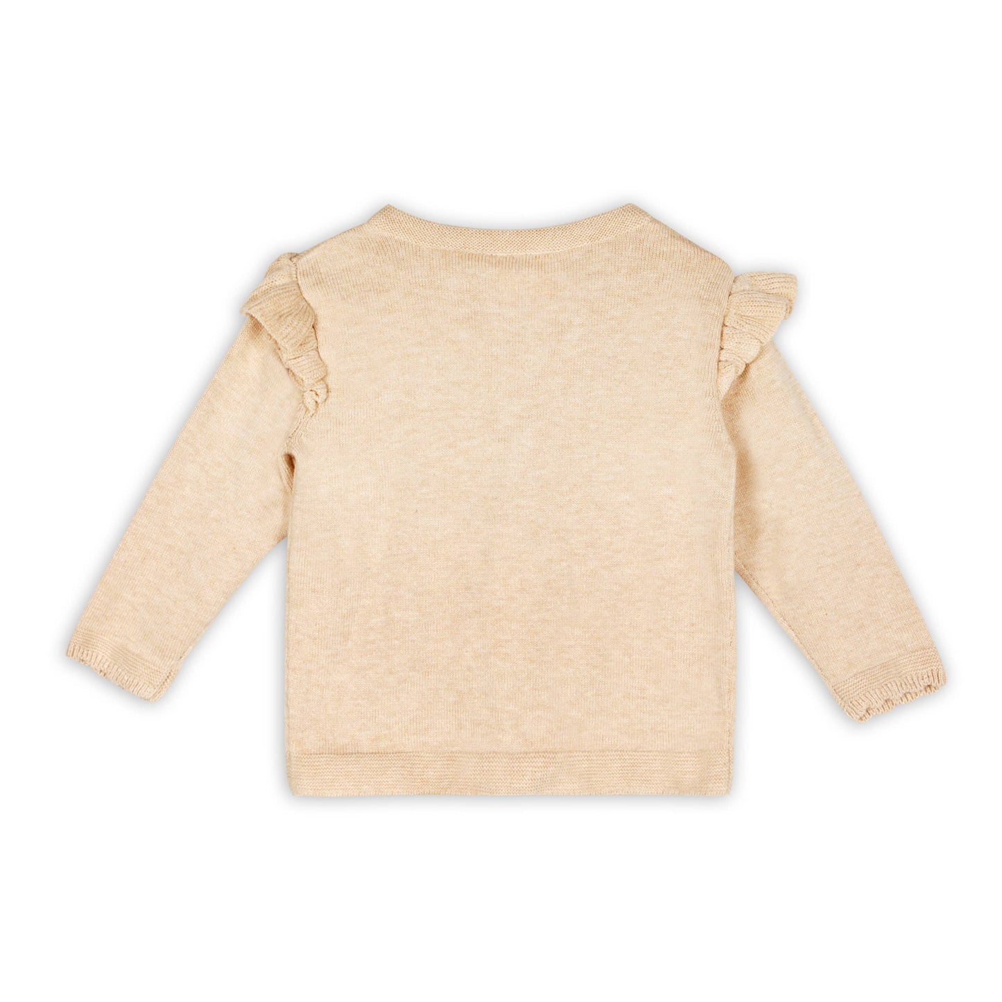 Chicken Little Embroidered Sweater Baby Cardigan (Organic): Oat Heather / 6-12M
