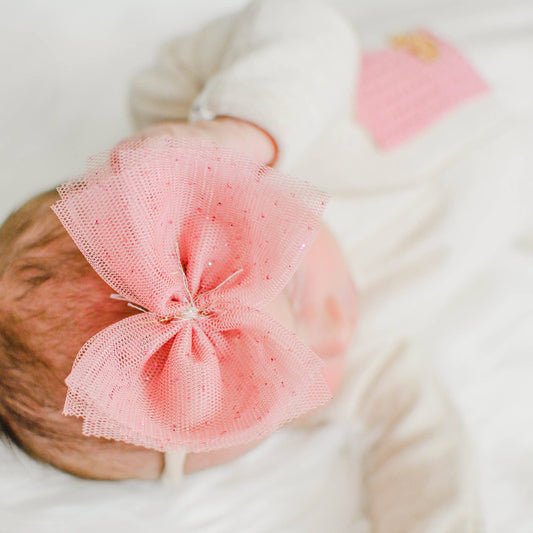 Blush/Blush Glinda Bow Nylon Headband: Champagne / One size