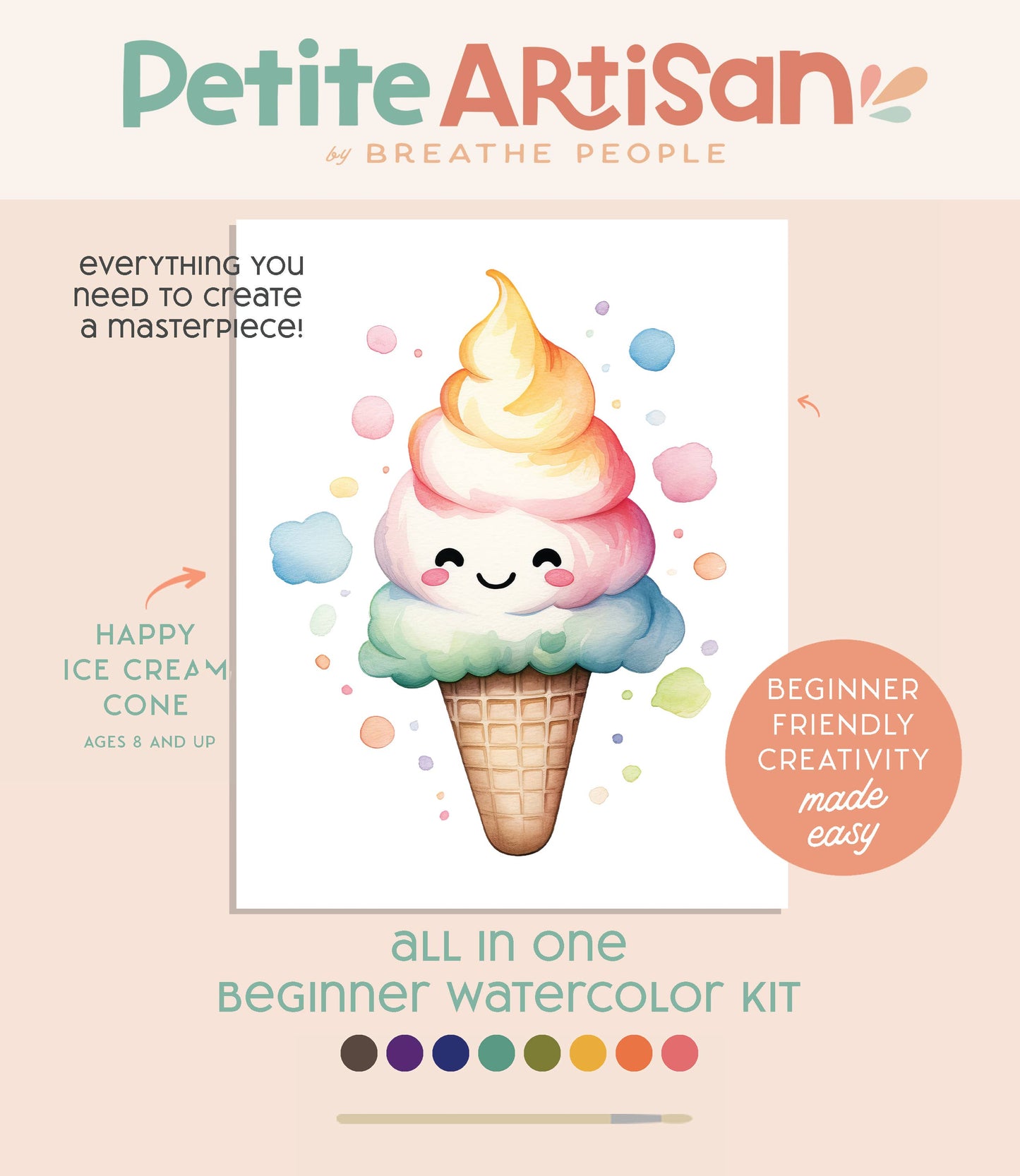 Kids' All-In-One Watercolor Paint Set – Happy Ice Cream