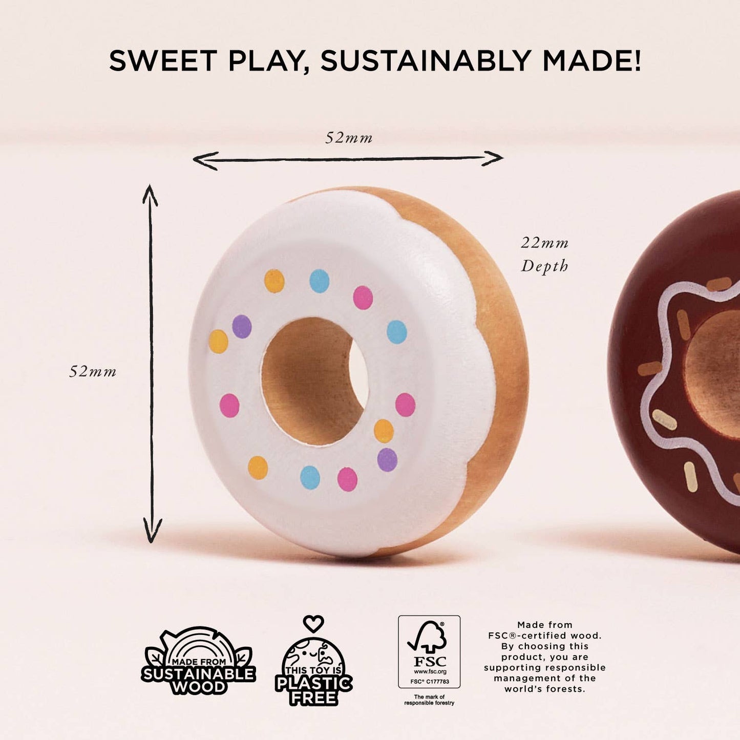 Wooden Donut Play Food Set