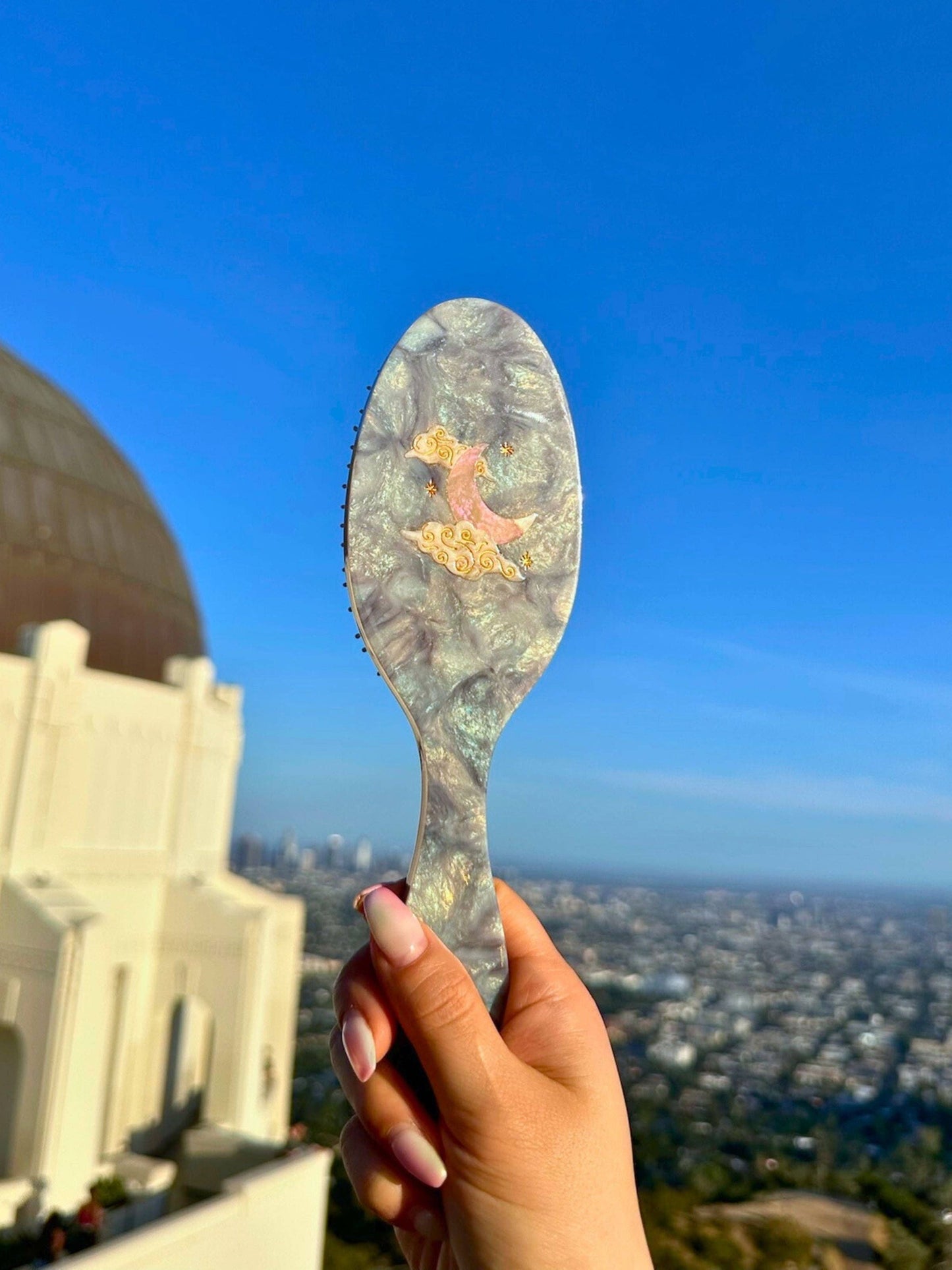 Hand-painted Celestial Moon Amazing Hair Day Brush | Eco-Friendly