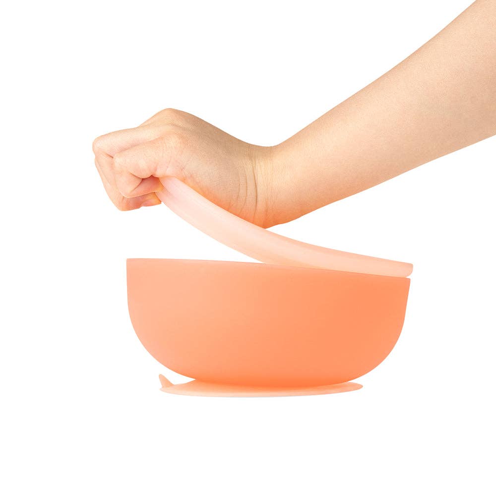 Silicone Suction Bowl with Lid: Lemon