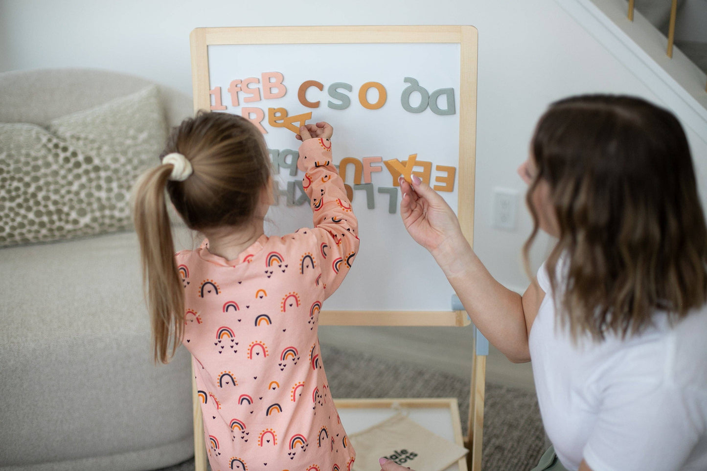 135 Pcs Magnetic Letters and Numbers (Boho Pastels)