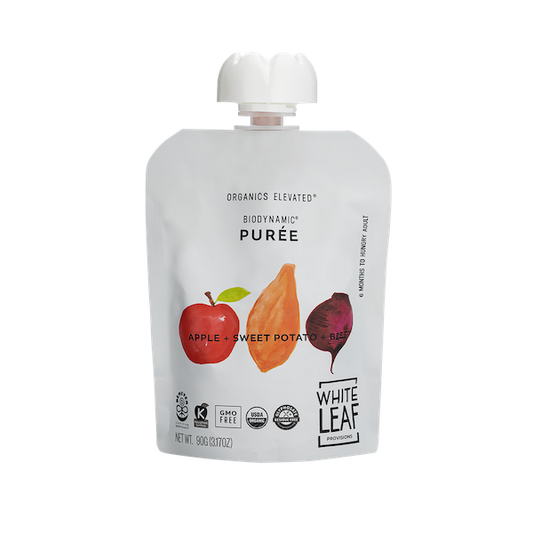 Organic Regenerative Apple+Sweet Potato+Beet Puree: 24 (90g) pouches