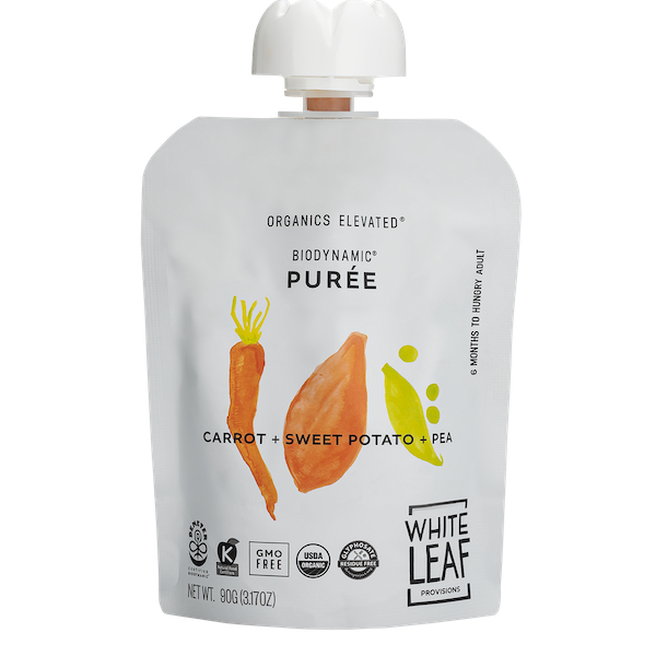 Organic Regenerative Carrot + Sweet Potato + Pea Puree: 24 (90g) pouches