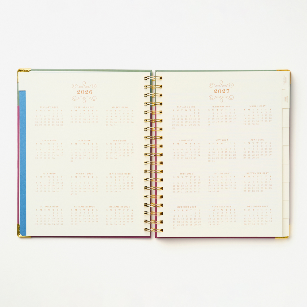 2027 Sneaky Cat Bookshelf 17-Month Large Spiral Planner