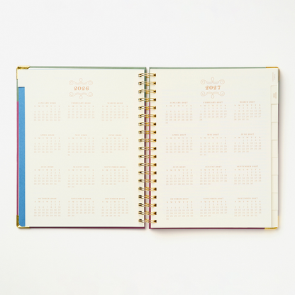 2027 Sneaky Cat Bookshelf 17-Month Large Spiral Planner