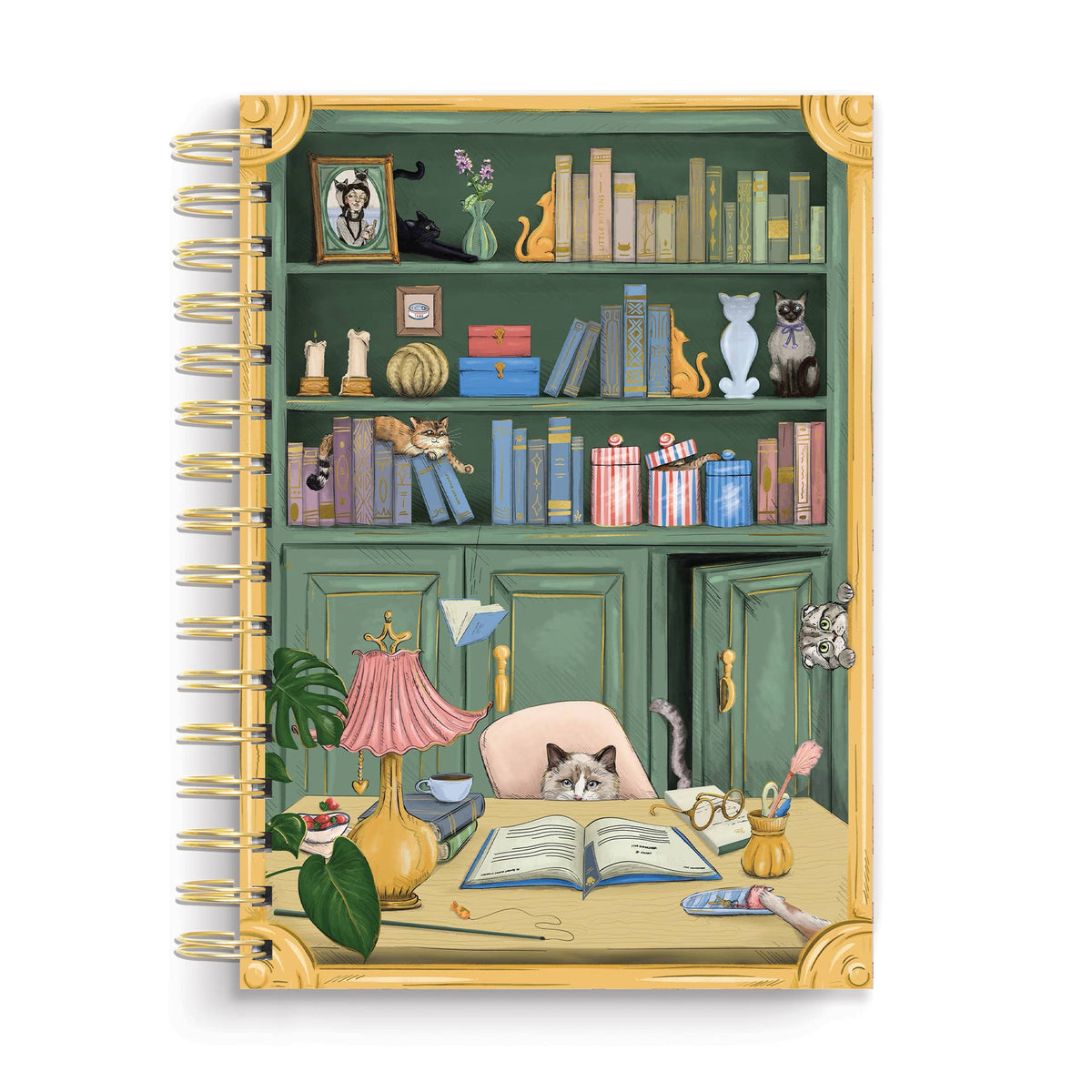 Cat Library Spiral Notebook